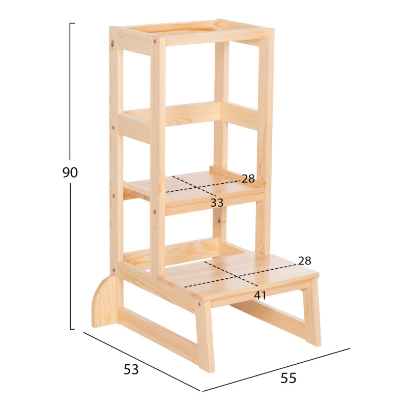 ΠΥΡΓΟΣ ΕΚΜΑΘΗΣΗΣ τ.MONTESSORI PEPE HM9291.01 ΞΥΛΟ ΠΕΥΚΟΥ ΦΥΣΙΚΟ 55x53x90Υεκ