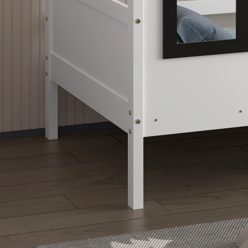 ΠΑΙΔΙΚΟ ΚΡΕΒΑΤΙ τ.MONTESSORI DOMER HM742.01 ΞΥΛΟ ΠΕΥΚΟΥ ΛΕΥΚΟ--ΓΙΑ 90x190εκ