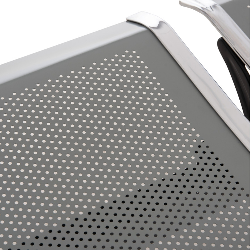 ΚΑΘΙΣΜΑ ΑΝΑΜΟΝΗΣ ΑΝΑΜΟΝΗΣ Τ.ΑΕΡΟΔΡΟΜΙΟΥ 3ΘΕΣΙΟ AVIATOR HM18404 ΜΕΤΑΛΛΟ MESH ΓΚΡΙ 148x50x40Υεκ