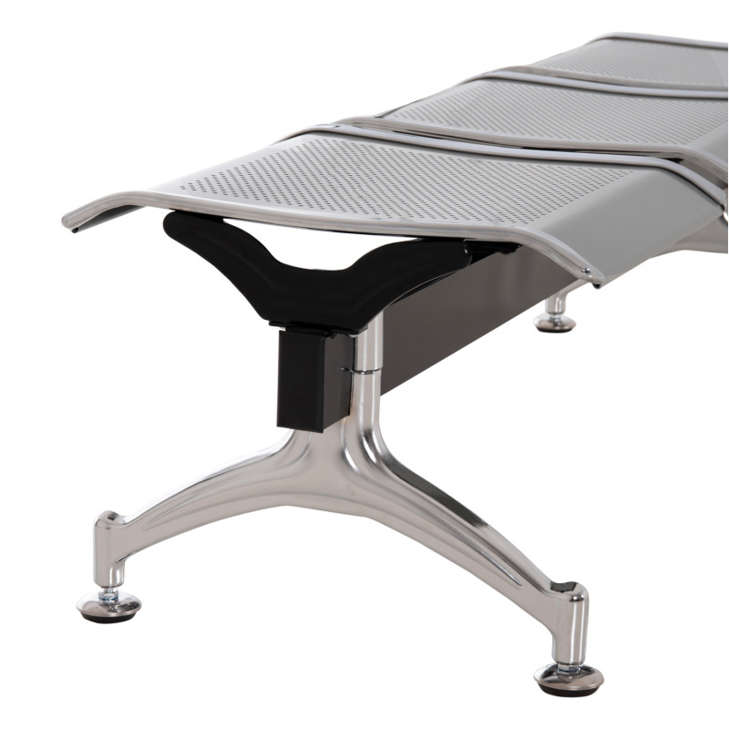 ΚΑΘΙΣΜΑ ΑΝΑΜΟΝΗΣ ΑΝΑΜΟΝΗΣ Τ.ΑΕΡΟΔΡΟΜΙΟΥ 3ΘΕΣΙΟ AVIATOR HM18404 ΜΕΤΑΛΛΟ MESH ΓΚΡΙ 148x50x40Υεκ