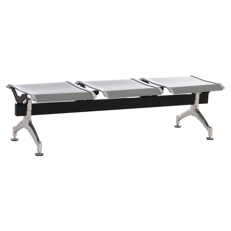 ΚΑΘΙΣΜΑ ΑΝΑΜΟΝΗΣ ΑΝΑΜΟΝΗΣ Τ.ΑΕΡΟΔΡΟΜΙΟΥ 3ΘΕΣΙΟ AVIATOR HM18404 ΜΕΤΑΛΛΟ MESH ΓΚΡΙ 148x50x40Υεκ