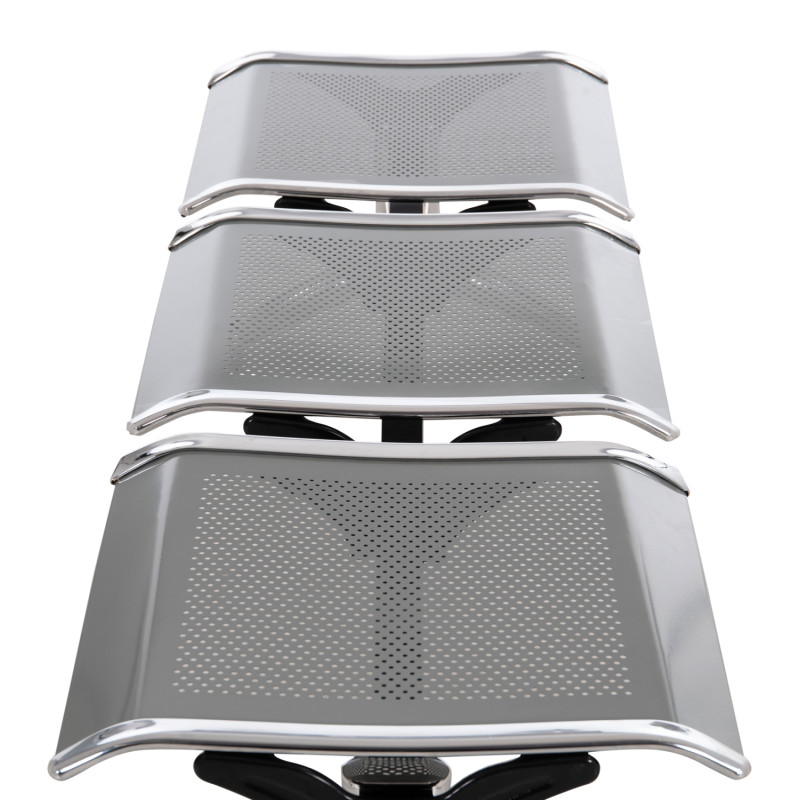 ΚΑΘΙΣΜΑ ΑΝΑΜΟΝΗΣ ΑΝΑΜΟΝΗΣ Τ.ΑΕΡΟΔΡΟΜΙΟΥ 3ΘΕΣΙΟ AVIATOR HM18404 ΜΕΤΑΛΛΟ MESH ΓΚΡΙ 148x50x40Υεκ