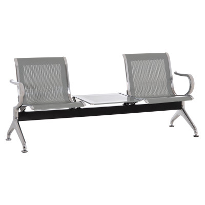 ΚΑΘΙΣΜΑ ΑΝΑΜΟΝΗΣ Τ.ΑΕΡΟΔΡΟΜΙΟΥ 2ΘΕΣΙΟ+ΤΡΑΠΕΖΙ AVIATOR HM18402 ΜΕΤΑΛΛΟ MESH ΓΚΡΙ 170x55x76Υεκ