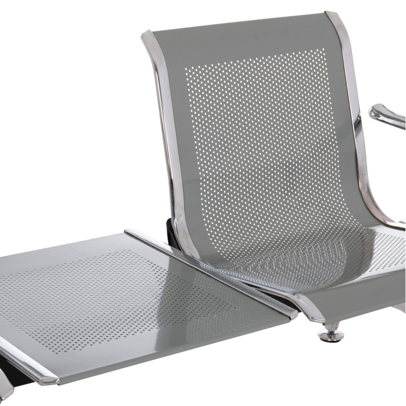 ΚΑΘΙΣΜΑ ΑΝΑΜΟΝΗΣ Τ.ΑΕΡΟΔΡΟΜΙΟΥ 2ΘΕΣΙΟ+ΤΡΑΠΕΖΙ AVIATOR HM18402 ΜΕΤΑΛΛΟ MESH ΓΚΡΙ 170x55x76Υεκ