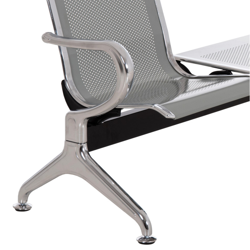 ΚΑΘΙΣΜΑ ΑΝΑΜΟΝΗΣ Τ.ΑΕΡΟΔΡΟΜΙΟΥ 2ΘΕΣΙΟ+ΤΡΑΠΕΖΙ AVIATOR HM18402 ΜΕΤΑΛΛΟ MESH ΓΚΡΙ 170x55x76Υεκ