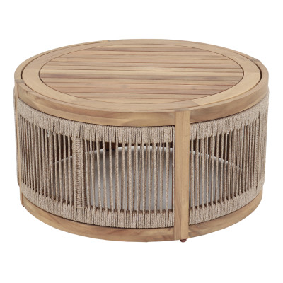 ΤΡΑΠΕΖΙ ΜΕΣΗΣ ΕΞ.ΧΩΡΟΥ ΣΤΡΟΓΓΥΛΟ MORMONT HM6262.01 ΞΥΛΟ ΑΚΑΚΙΑΣ-ΣΧΟΙΝΙ ΜΠΕΖ Φ60x40Υεκ