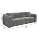ΚΑΝΑΠΕΣ 3-ΘΕΣΙΟΣ JUNOA HM3333.01 ΓΚΡΙ ΥΦΑΣΜΑ 228x89x74Υεκ