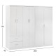 ΝΤΟΥΛΑΠΑ 6ΦΥΛΛΗ BLAKELY HM21235.05 ΜΕΛΑΜΙΝΗ ΧΡΩΜΑ ΛΕΥΚΟ 201x43x181Υεκ