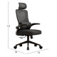 ΚΑΡΕΚΛΑ ΓΡΑΦΕΙΟΥ KESI HM1222.01 ΜΑΥΡO MESH & PP 52x50x122Υεκ.