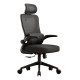 ΚΑΡΕΚΛΑ ΓΡΑΦΕΙΟΥ KESI HM1222.01 ΜΑΥΡO MESH & PP 52x50x122Υεκ.