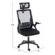 ΚΑΡΕΚΛΑ ΓΡΑΦΕΙΟΥ MATRON HM1226.01 ΜΑΥΡO PP & MESH ΥΦΑΣΜΑ 47x47x128Υεκ