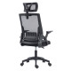 ΚΑΡΕΚΛΑ ΓΡΑΦΕΙΟΥ MATRON HM1226.01 ΜΑΥΡO PP & MESH ΥΦΑΣΜΑ 47x47x128Υεκ