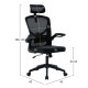ΚΑΡΕΚΛΑ ΓΡΑΦΕΙΟΥ FLOATER HM1230.01 ΜΑΥΡO MESH & PP 62x62x106-116Υεκ