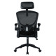 ΚΑΡΕΚΛΑ ΓΡΑΦΕΙΟΥ FLOATER HM1230.01 ΜΑΥΡO MESH & PP 62x62x106-116Υεκ