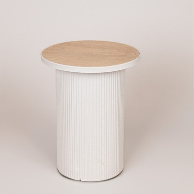 ΤΡΑΠΕΖΙ BOHΘΗΤΙΚΟ ΜΕΤΑΛΛΟ-ΞΥΛΟ ΛΕΥΚΟ 36x36x46cm|810-00092