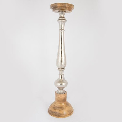 ΚΗΡΟΠΗΓΙΟ ΞΥΛΟ-ΜΕΤΑΛΛΟ ΦΥΣΙΚΟ- ΑΣΗΜΙ 17x17x64cm|752-23026