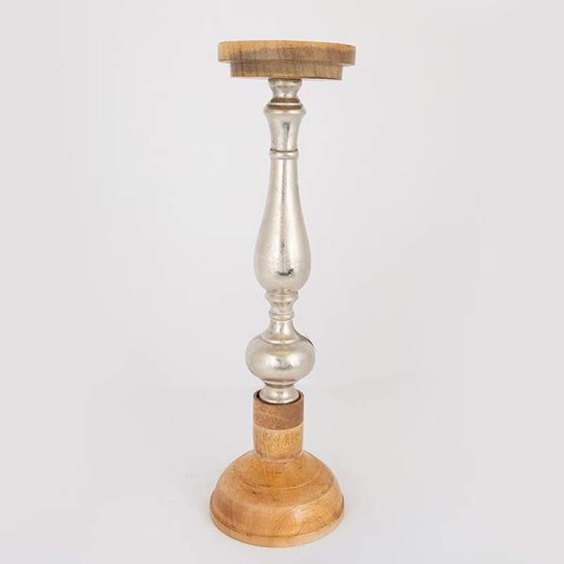ΚΗΡΟΠΗΓΙΟ ΞΥΛΟ-ΜΕΤΑΛΛΟ ΦΥΣΙΚΟ- ΑΣΗΜΙ 15x15x51cm|752-23027