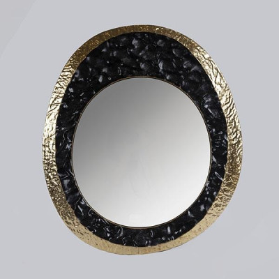 ΚΑΘΡΕΦΤΗΣ ΟΒΑΛ ΜΕΤΑΛΛΙΚΟΣ ΧΡΥΣΟ - ΓΚΡΙ 68x4x78cm|811-70010