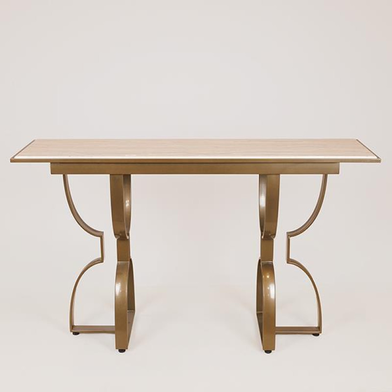 ΚΟΝΣΟΛΑ ΜΕΤΑΛΛΙΚΗ ΧΡΥΣΗ- ΛΕΥΚΗ 140x40x80cm|750-39562
