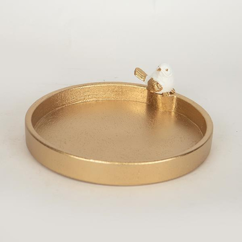 ΠΙΑΤΕΛΑ ΞΥΛΙΝΗ ΛΕΥΚΗ - ΧΡΥΣΗ  22.4x21.3x6.7cm|752-15017