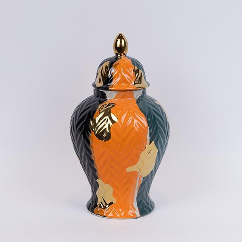 BAΖΟ ΜΕ ΚΑΠΑΚΙ ΚΕΡΑΜΙΚΟ TEΡΡΑΚΟΤΤΑ - ΠΡΑΣΙΝΟ - ΧΡΥΣΟ 20.5x20.5x36cm|752-20425