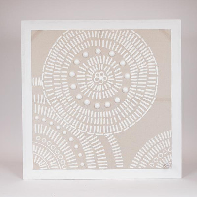 ΠΙΝΑΚΑΣ ΚΑΜΒΑΣ ΚΥΚΛΟΙ ΜΠΕΖ - ΛΕΥΚΟΣ 80x3x80cm|812-20038