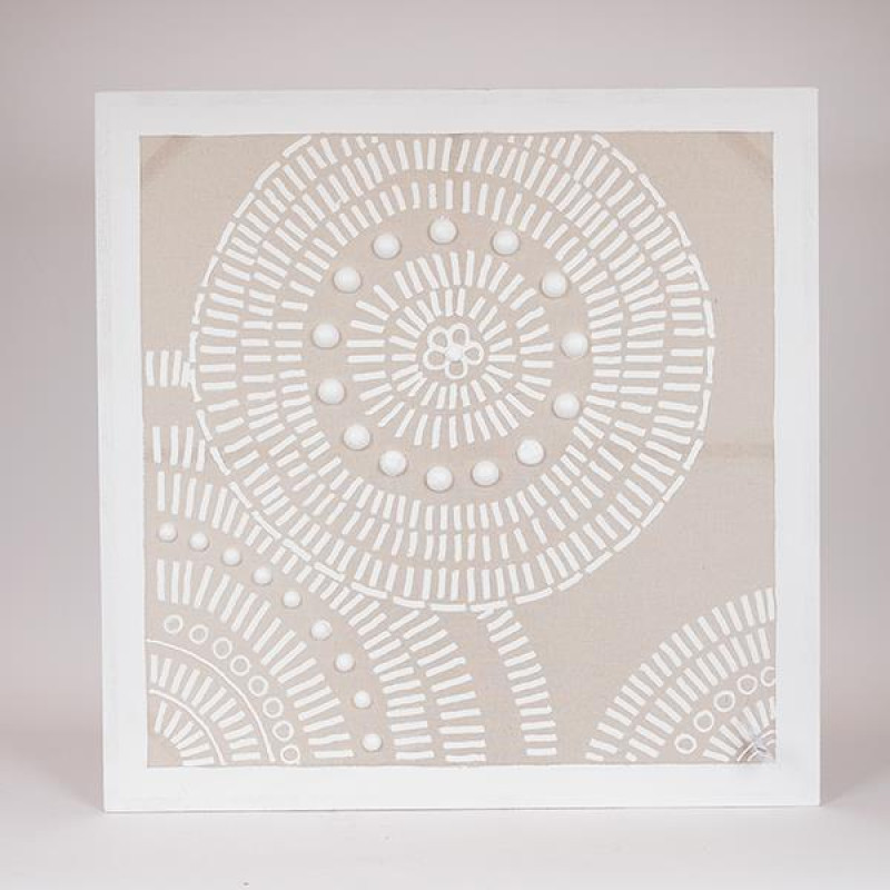 ΠΙΝΑΚΑΣ ΚΑΜΒΑΣ ΚΥΚΛΟΙ ΜΠΕΖ - ΛΕΥΚΟΣ 80x3x80cm|812-20038