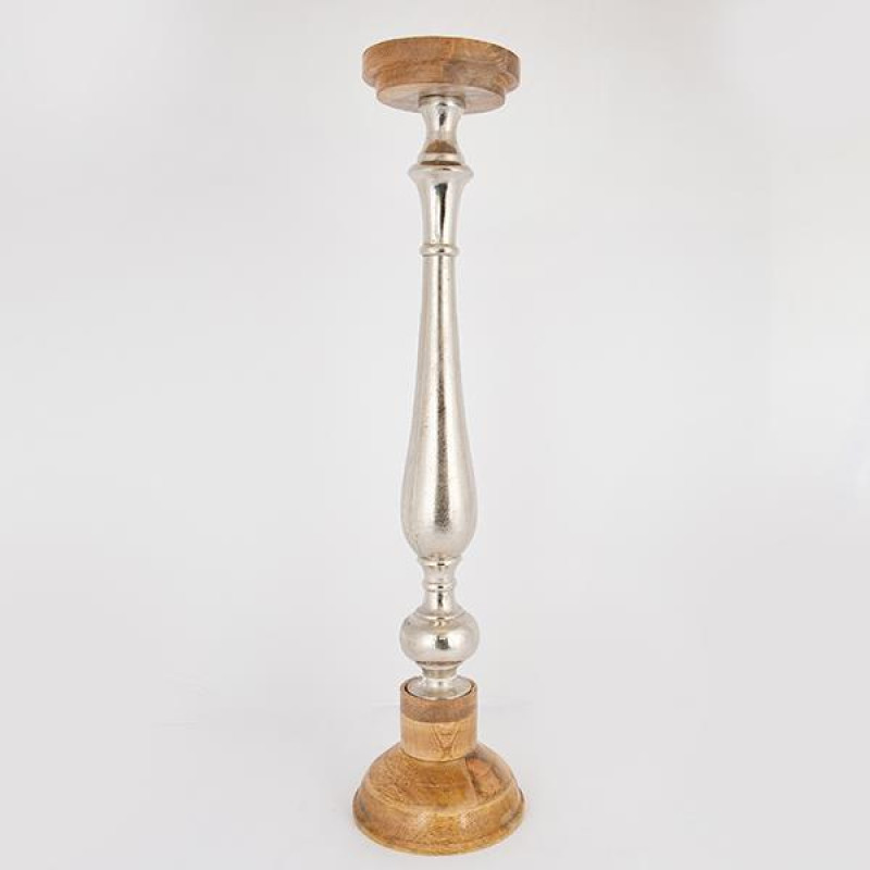 ΚΗΡΟΠΗΓΙΟ ΞΥΛΟ-ΜΕΤΑΛΛΟ ΦΥΣΙΚΟ- ΑΣΗΜΙ 17x17x74cm|752-23025