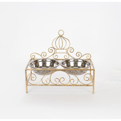 ΤΑΙΣΤΡΑ ΚΑΤΟΙΚΙΔΙΩΝ 2 ΜΠΩΛ 18cm ΜΕΤΑΛΛΙΚΟ ΧΡΥΣΟ-ΑΣΗΜΙ 35x18.5x30cm|752-28573