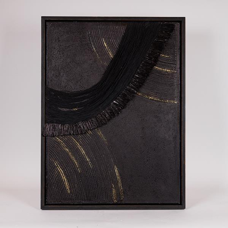 ΠΙΝΑΚΑΣ ΚΑΜΒΑΣ ΑΝΑΓΛΥΦΟΣ ΜΑΥΡΟΣ - ΧΡΥΣΟΣ 60x4x80cm|812-10006