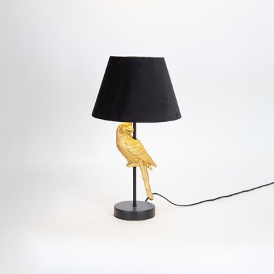 ΕΠΙΤΡΑΠΕΖΙΟ ΦΩΤΙΣΤΙΚΟ ΜΕ ΜΑΥΡΟ ΒΕΛΟΥΔΙΝΟ ΚΑΠΕΛΟ ΠΑΠΑΓΑΛΟΣ ΠΟΛΥΡΕΖΙΝ ΧΡΥΣΟ 12x46cm|757-10013