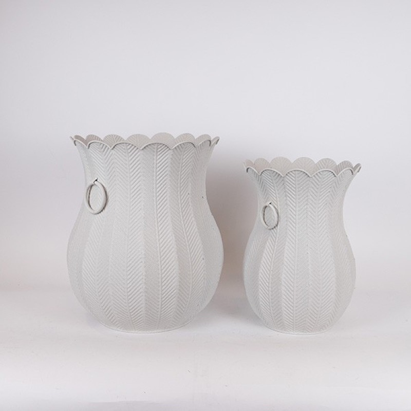 S/2 ΚΑΣΠΩ ΜΕΤΑΛΛΙΚΟ ΓΚΡΙ 29x39.5x29cm/ 37x47x37cm|819-00766