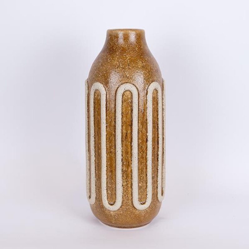 ΒΑΖΟ ΚΕΡΑΜΙΚΟ ΜΟΥΣΤΑΡΔΙ - ΜΠΕΖ 16.3x16.3x39cm|752-20335