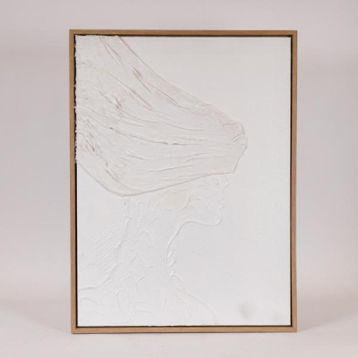 ΠΙΝΑΚΑΣ ΚΑΜΒΑΣ ΧΕΙΡΟΠΟΙΗΤΟΣ ΦΙΓΟΥΡΑ ΛΕΥΚΟΣ 60x3.8x80cm|812-10014