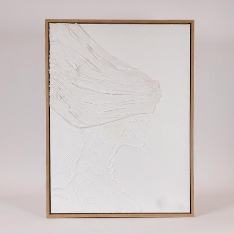 ΠΙΝΑΚΑΣ ΚΑΜΒΑΣ ΧΕΙΡΟΠΟΙΗΤΟΣ ΦΙΓΟΥΡΑ ΛΕΥΚΟΣ 60x3.8x80cm|812-10014