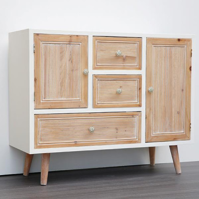 ΣΥΡΤΑΡΙΕΡΑ ΞΥΛΙΝΗ ΛΕΥΚΗ - NATURAL 90x33.5x72cm|750-25012