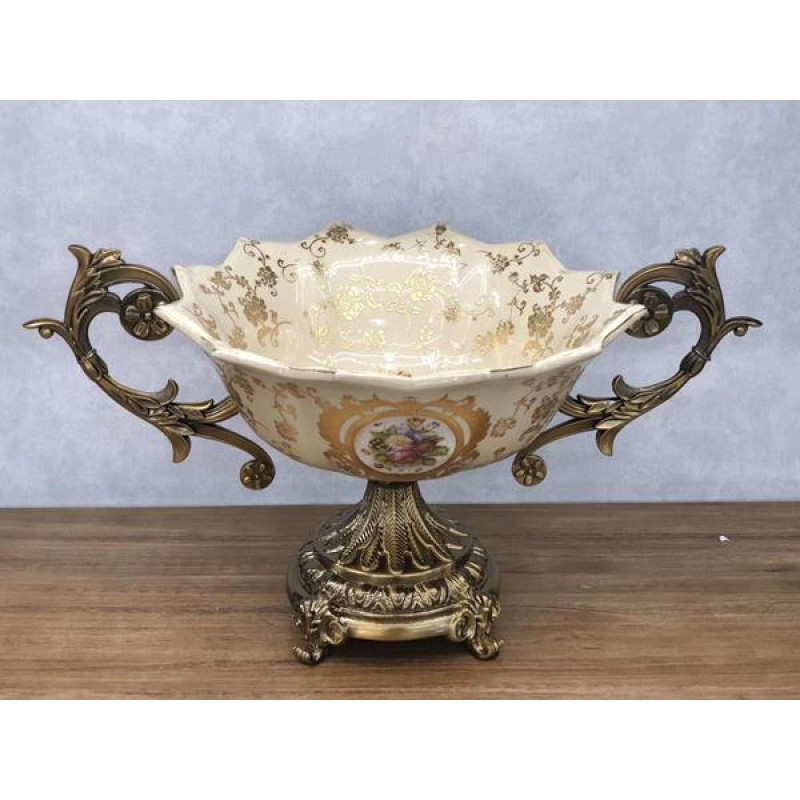 ΦΟΝΤΑΝΙΕΡΑ ΠΟΡΣΕΛΑΝΙΝΗ ΜΠΕΖ - ΧΡΥΣΗ 42.5x27.5x24cm|819-00091