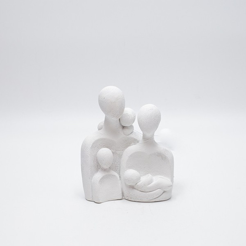 ΔΙΑΚΟΣΜΗΤΙΚΟ ΓΛΥΠΤΟ ΟΙΚΟΓΕΝΕΙΑΣ ΜΕ 5 ΦΙΓΟΥΡΕΣ ΠΟΛΥΡΕΖΙΝ ΛΕΥΚΟ 11.5x7.5x13.5cm|819-00778