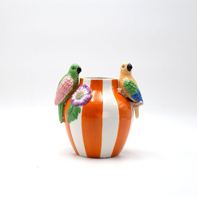 ΒΑΖΟ ΜΕ ΠΑΠΑΓΑΛΟΥΣ ΠΗΛΙΝΟ ΠΟΛΥΧΡΩΜΟ 17x14x18.2cm|819-00581