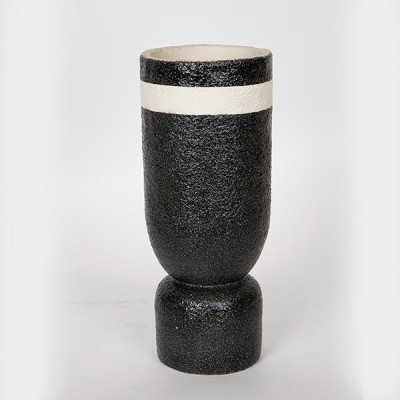ΒΑΖΟ ΚΕΡΑΜΙΚΟ ΜΑΥΡΟ - ΛΕΥΚΟ 12x12x30cm|752-20295