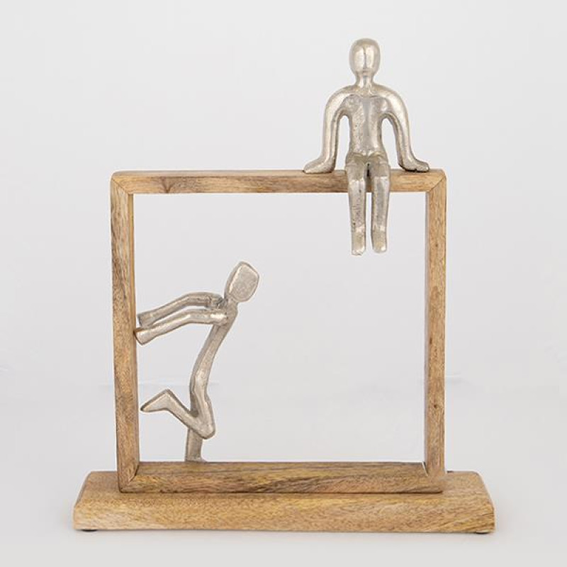 ΔΙΑΚΟΣΜΗΤΙΚΟ ΦΙΓΟΥΡΑ  ΞΥΛΟ- ΜΕΤΑΛΛΟ ΑΣΗΜΙ- ΦΥΣΙΚΟ30x5x36cm|752-27115
