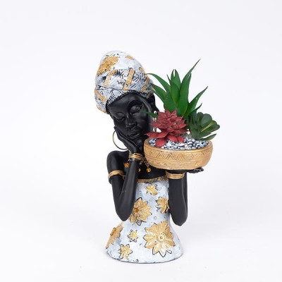 ΔΙΑΚΟΣΜΗΤΙΚΟ ΓΛΥΠΤΟ ΓΥΝΑΙΚΑ ΜΕ ΓΛΑΣΤΡΑ ΛΟΥΛΟΥΔΙ 20x13x27cm|752-27057