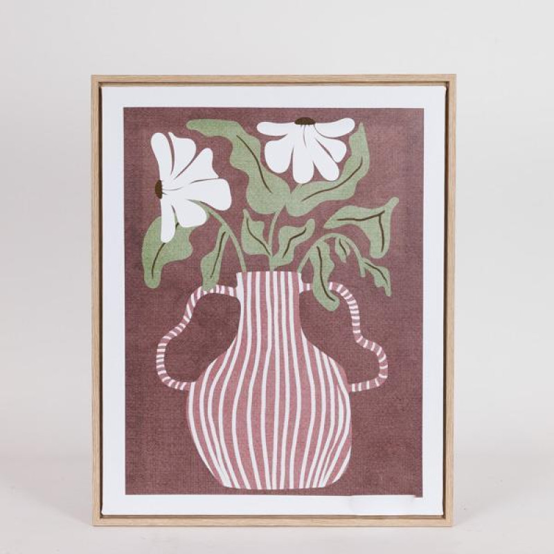 ΠΙΝΑΚΑΣ ΚΑΜΒΑΣ ΒΑΖΟ ΜΕ ΛΟΥΛΟΥΔΙΑ ΜΠΟΡΝΤΩ - ΛΕΥΚΟΣ - ΠΡΑΣΙΝΟΣ 40x2x50cm|812-10016