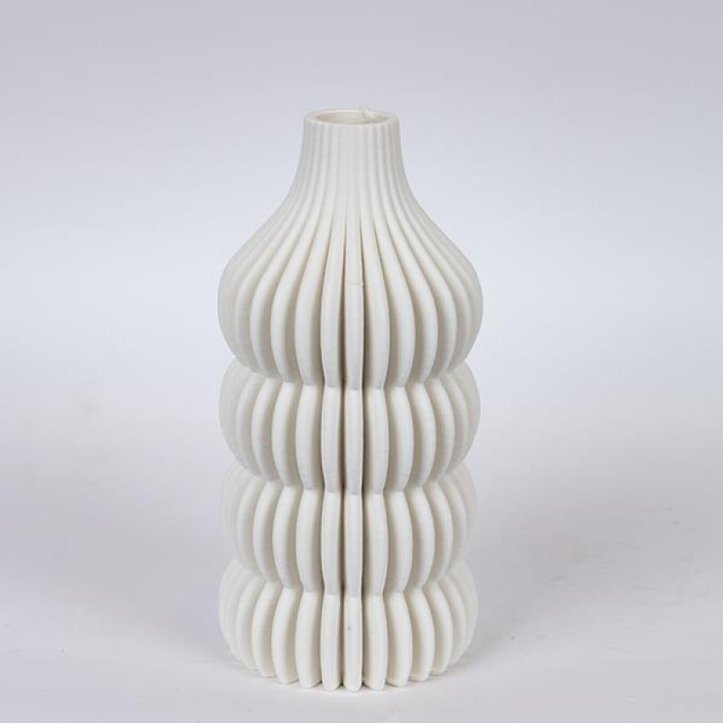 ΒΑΖΟ ΠΟΡΣΕΛΑΝΙΝΟ 3D ΛΕΥΚΟ 12x12x25cm|752-21097