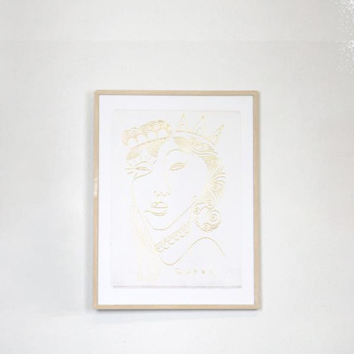 ΠΙΝΑΚΑΣ ΜΕ ΠΛΑΙΣΙΟ ΠΡΟΣΩΠΟ ΛΕΥΚΟΣ - ΧΡΥΣΟΣ 45x2.2x60cm|755-12163 ΠΙΝΑΚΑΣ ΜΕ ΠΛΑΙΣΙΟ ΠΡΟΣΩΠΟ ΛΕΥΚΟΣ - ΧΡΥΣΟΣ 45x2.2x60cm|755-12163