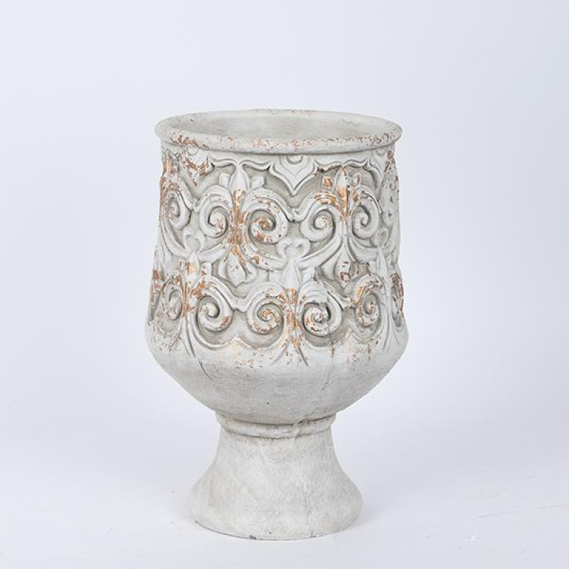 ΒΑΖΟ ΤΣΙΜΕΝΤΕΝΙΟ ΛΕΥΚΟ 20x20x30cm|752-18104