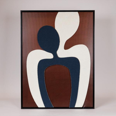 ΠΙΝΑΚΑΣ ΚΑΜΒΑΣ 3D ΦΙΓΟΥΡΕΣ ΜΑΥΡΟΣ - ΚΑΦΕ - ΜΠΕΖ 60x2.9x80cm|812-10010