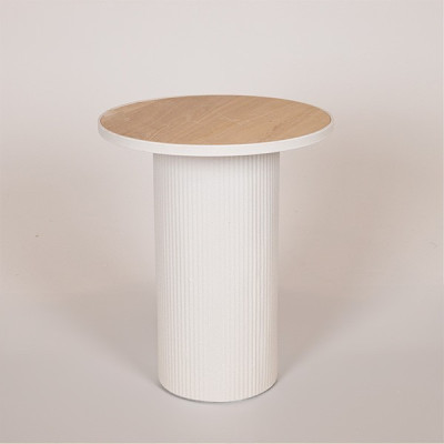 ΤΡΑΠΕΖΙ BOHΘΗΤΙΚΟ ΜΕΤΑΛΛΟ-ΞΥΛΟ ΛΕΥΚΟ 46x46x56cm|810-00093