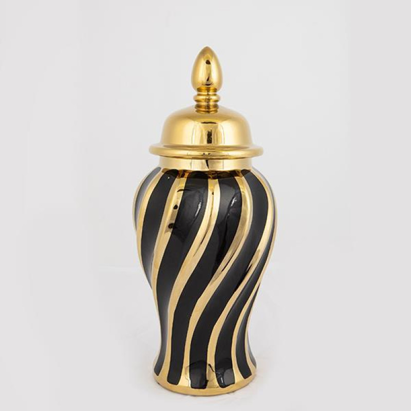 ΒΑΖΟ ΜΕ ΚΑΠΑΚΙ ΚΕΡΑΜΙΚΟ ΧΡΥΣΟ - ΜΑΥΡΟ 16x16x36.5cm|752-20033 ΒΑΖΟ ΜΕ ΚΑΠΑΚΙ ΚΕΡΑΜΙΚΟ ΧΡΥΣΟ - ΜΑΥΡΟ 16x16x36.5cm|752-20033