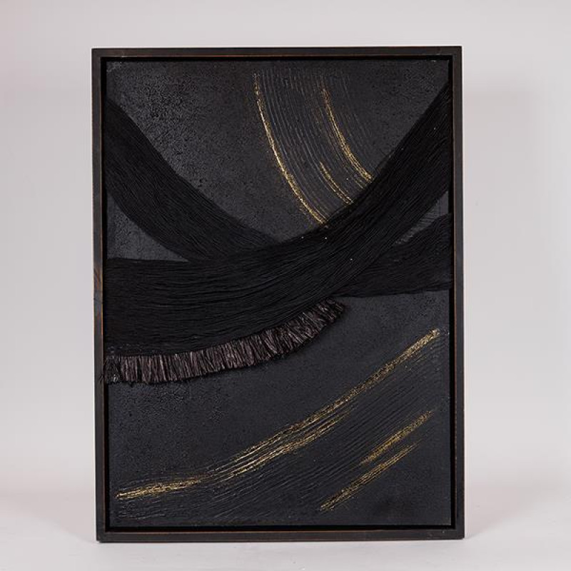 ΠΙΝΑΚΑΣ ΚΑΜΒΑΣ ΑΝΑΓΛΥΦΟΣ ΜΑΥΡΟΣ - ΧΡΥΣΟΣ 60x4x80cm|812-10005